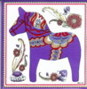 Blue Dala Horse Magnet Tile - More Details